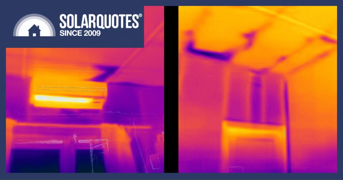 Thermal imaging showing heat loss through attic insulation gaps in an Ontario home