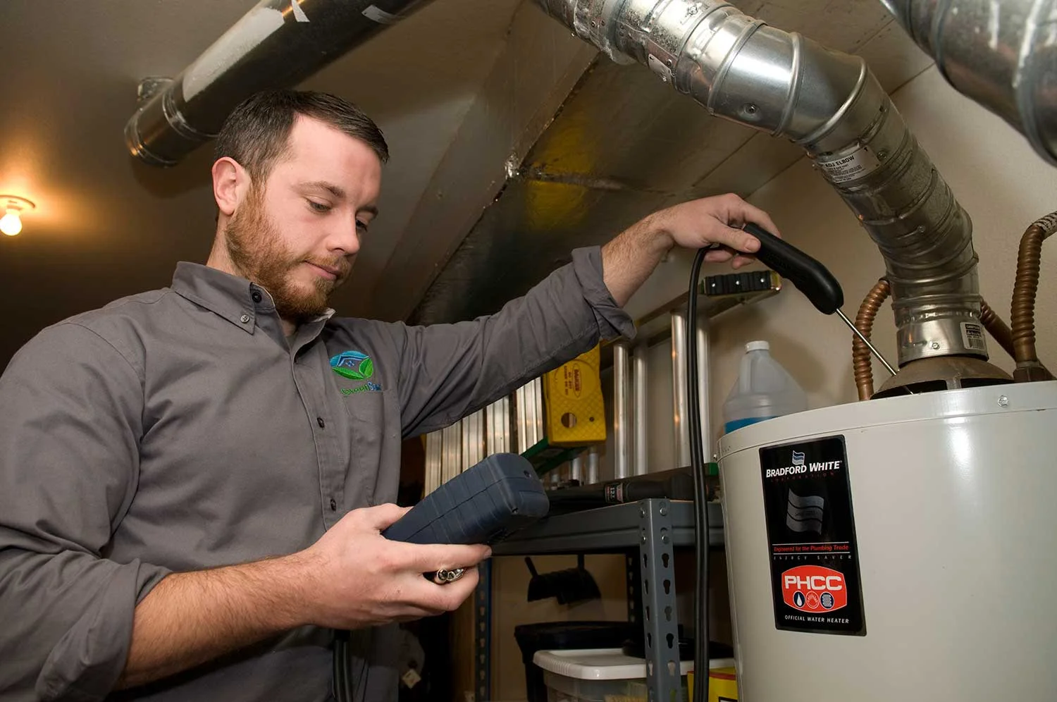 Certified energy advisor performing a home energy audit in Ontario